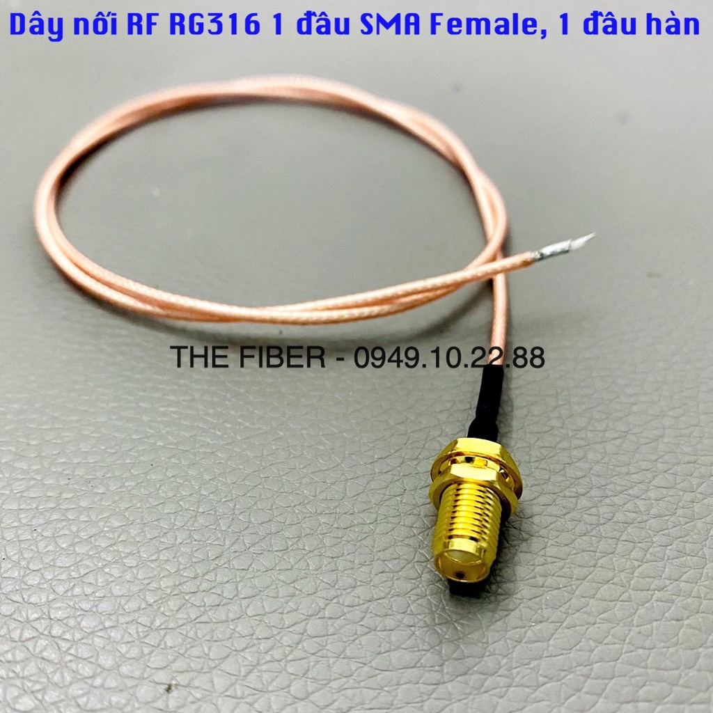 Dây nối RF 50Ohm RG316 1 đầu SMA Cái SMA-KY, 1 đầu hàn