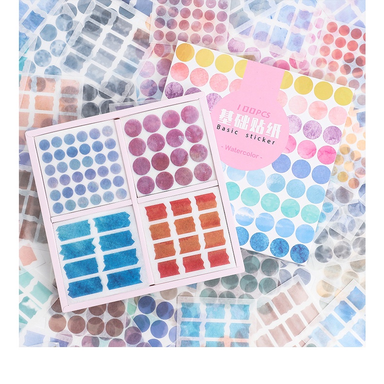 25/100 Miếng Dán Trang Trí Nhiều Màu Sắc Cho Album Ảnh