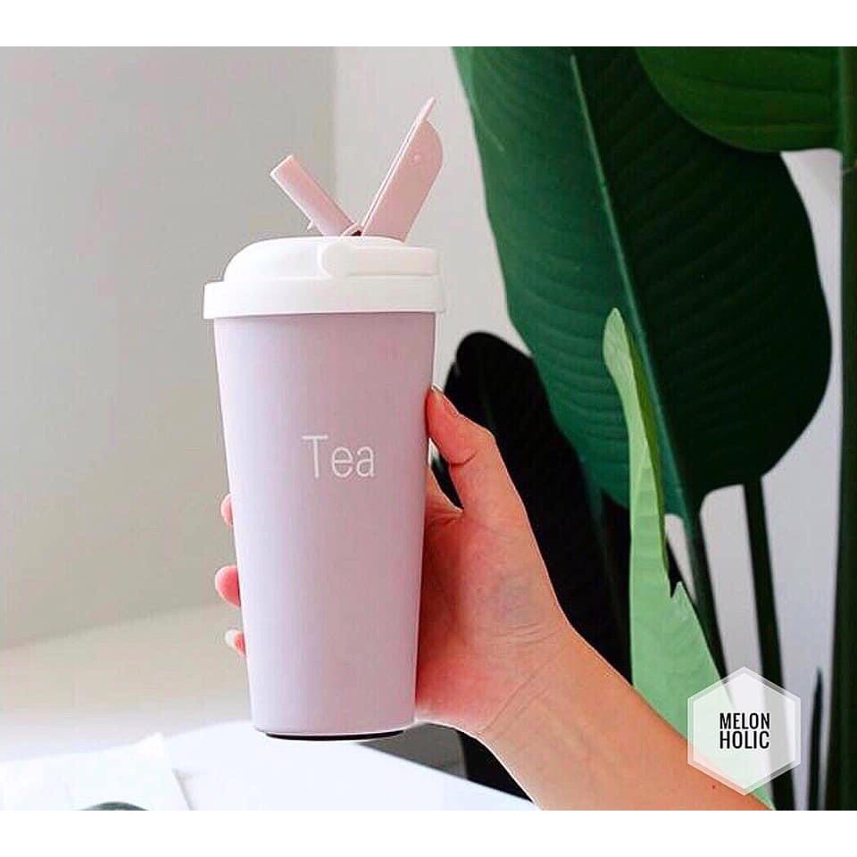 Bình Giữ Nhiệt Tea - Water - Coffee, Bình Có Ống Hút, Chất Liệu Inox Sus 304, Giữ Nhiệt Nóng, Lạnh