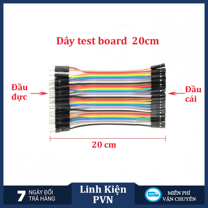 ✅ Dây cắm test board 20 cm lõi đồng, mối tiếp xúc tốt và chắc chắn, kết nối siêu nhanh