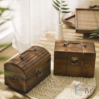 Hộp Đựng Tiền Tiết Kiệm Bằng Gỗ Có Khóa Kiểu Retro Sáng Tạo