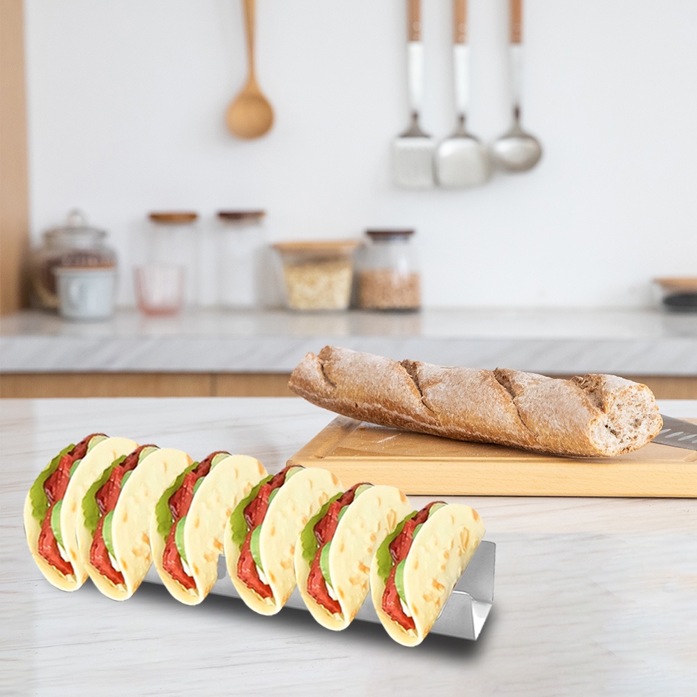[global]Taco Holder Stand Pack Stainless Steel Taco Stand Tray for Oven Soft Or Hard Tacos