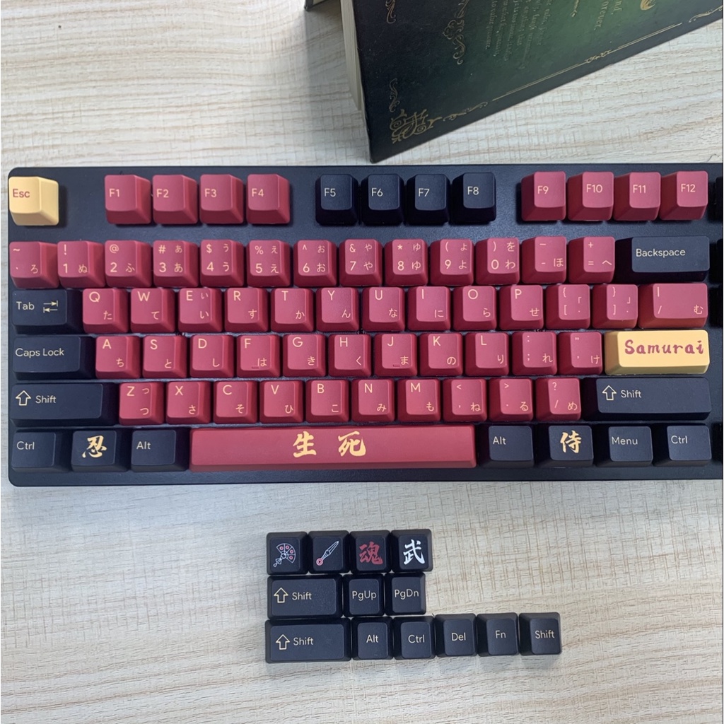 Keycap Cho Bàn Phím Cơ Red Samurai Thick PBT Dyesub 117 Phím Cherry Profile Của EZPC