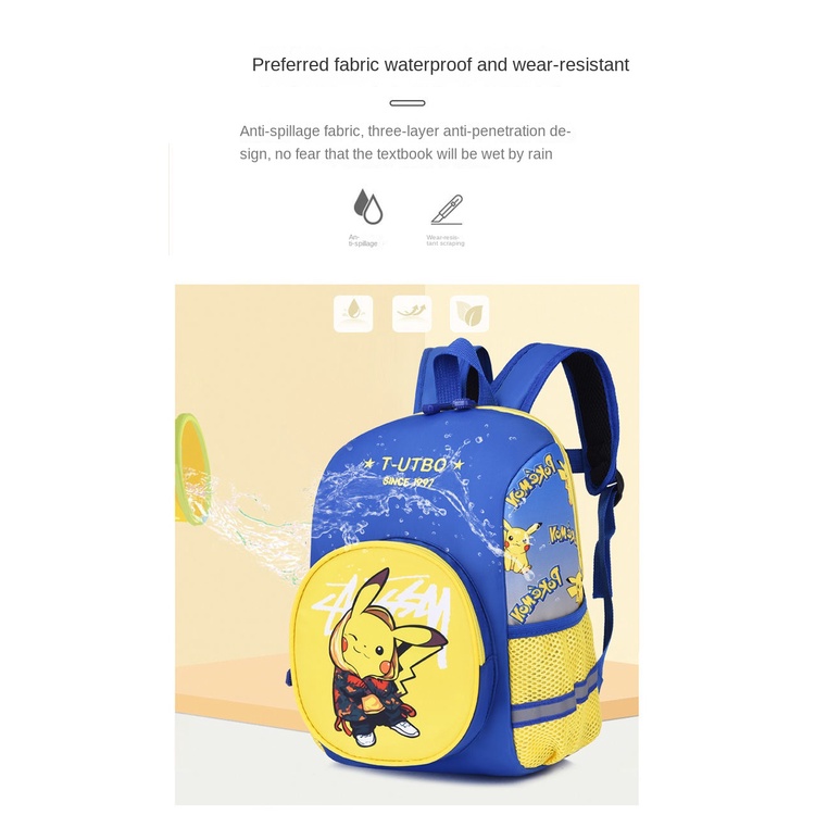 ♛Balo Đi Học Họa Tiết Hoạt Hình Pikachu Người Nhện Captain Barking Cho Bé