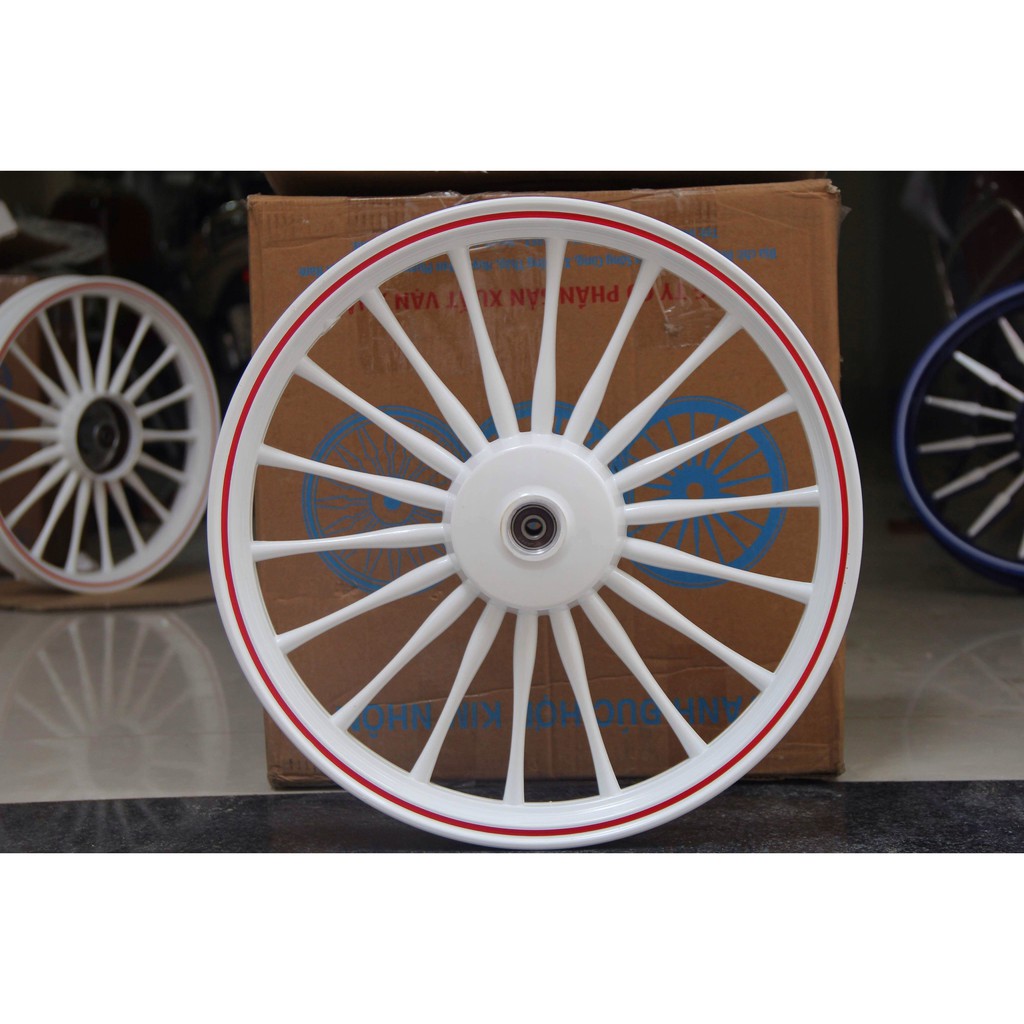 Mâm xe sirius, jupiter 18 đũa tròn màu trắng sứ