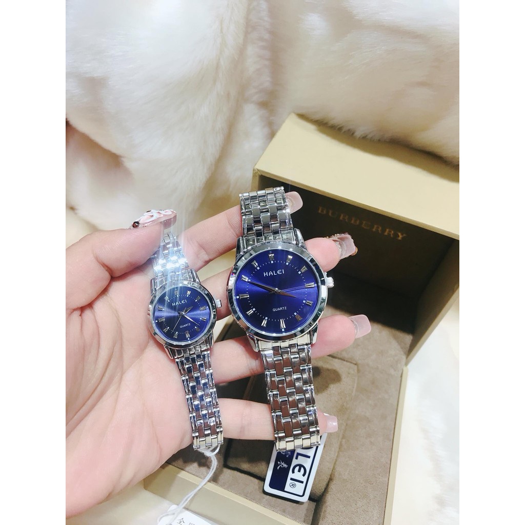 Đồng Hồ Cặp Nam Nữ Halei Máy Nhật Chính Hãng Chống Nước Tuyệt Đối Mặt Tròn Kim Loại Thép Không Gỉ Mạ Chống Bay Màu HL502 | BigBuy360 - bigbuy360.vn