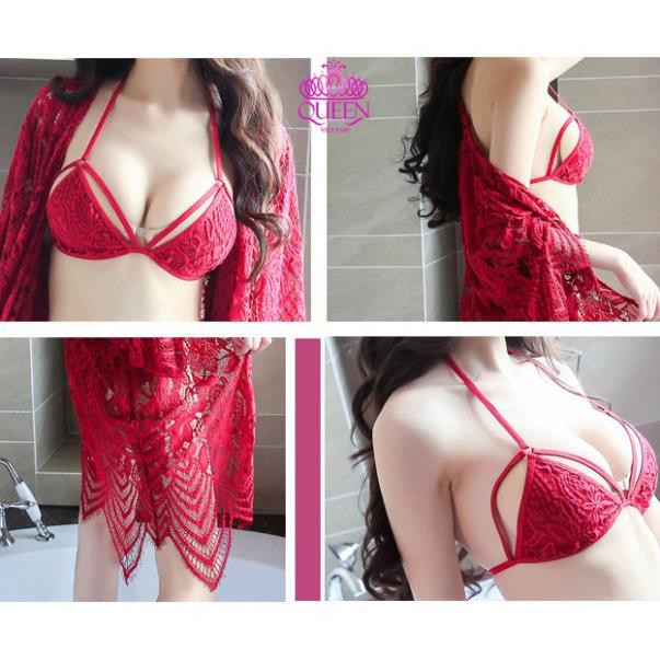 [Hàng Loại I – Sale Sốc] Áo choàng ngủ ngọt ngào QS323A-Sét choàng kèm đồ lót cao cấp | BigBuy360 - bigbuy360.vn