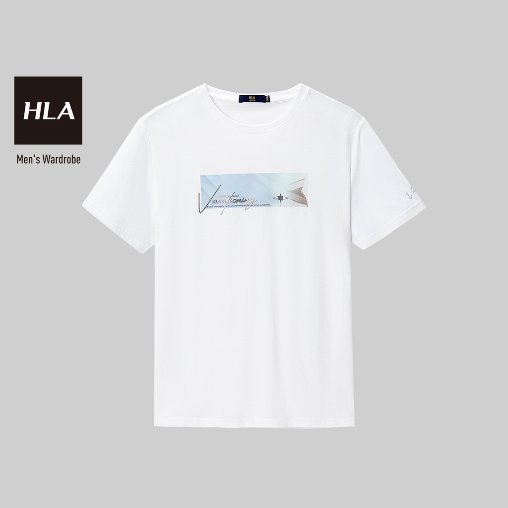 HLA - Áo Thun Nam Ngắn Tay Refreshing Cotton Polyester Blended T-shirt