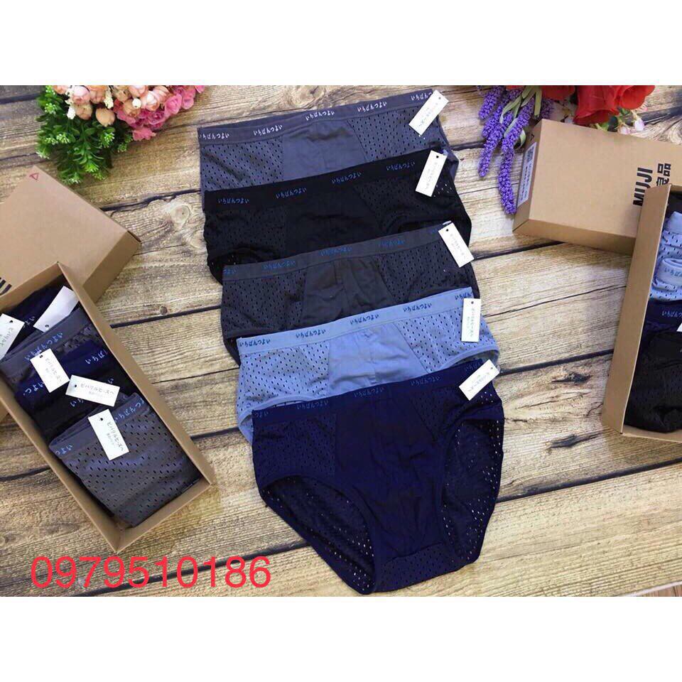 Quần lót nam tam giác 💖 Freeship từ 150k 💖Combo 5 quần lót nam thông hơi loại hộp cao cấp