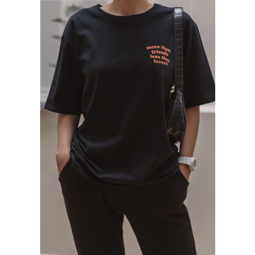 (CLEARANCE SALE) Áo thun cotton in trắng đen 🍄 More than friends, less than lovers 🍄