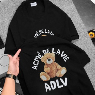 Áo thun Tay Ngắn Unisex 100% Cotton ADLV In Hình Con Gấu Mới Nhất 2021 <3