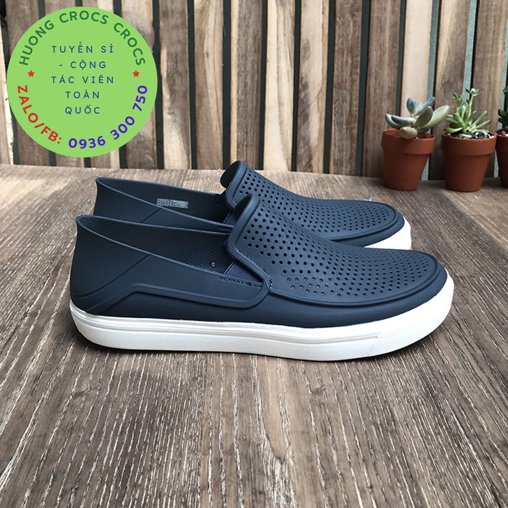 GIÀY NHỰA CROCS CITILANE ROKA SLIP ON CHO NAM MÀU XANH NAVY XUẤT XỊN FULL BOX