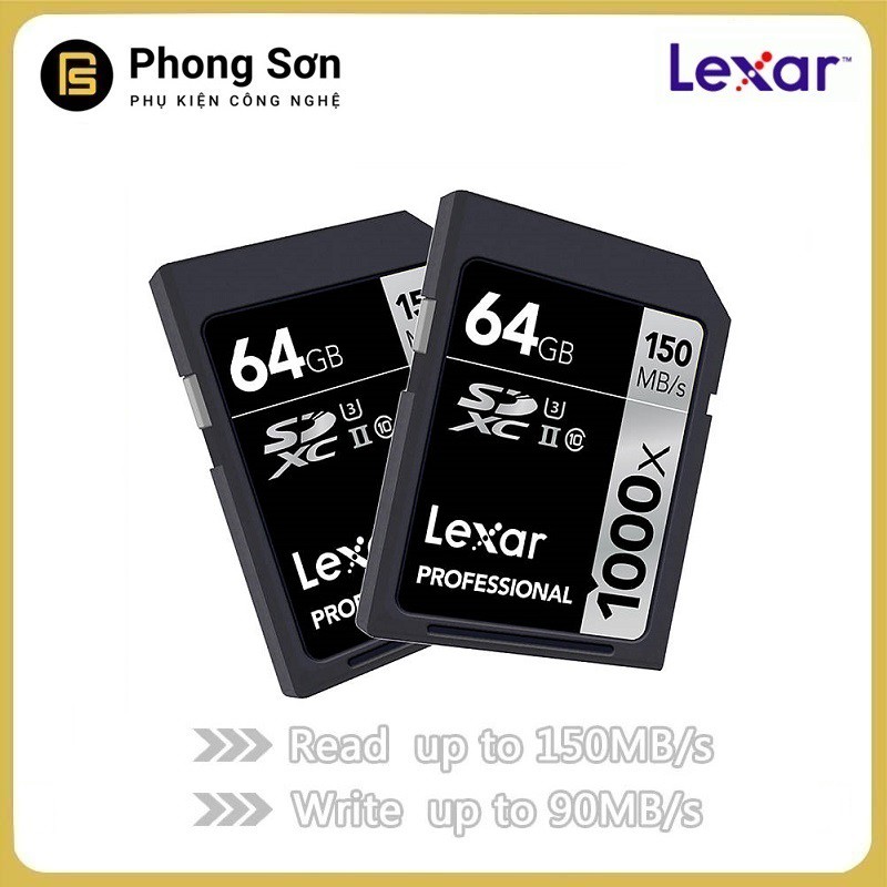 Thẻ nhớ Lexar SDXC 64GB Pro 1000X 150mb/s, UHS II U3 Dành cho máy ảnh (Hàng nhập khẩu) | WebRaoVat - webraovat.net.vn