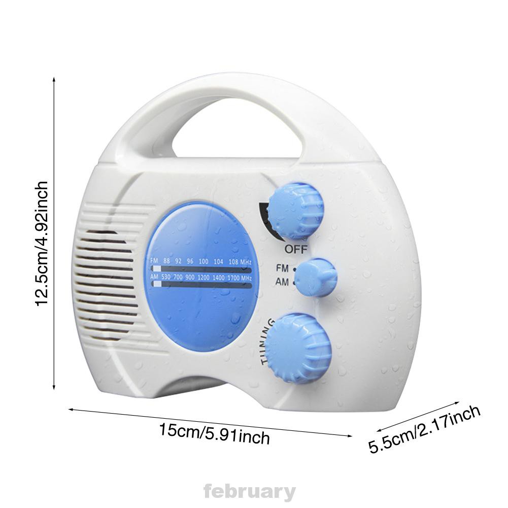 Home Gift Battery Operated ABS Music Hanging Audio AM FM Mini Portable Built In Speaker Bathroom Waterproof Shower Radio