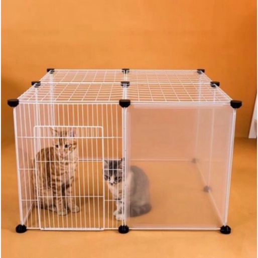 [SỈ] - Chuồng chó mèo lắp ghép theo bộ 12 tấm ghép dạng quây có 1 cửa, cao 45cm, kích thước 45x70x70 cm