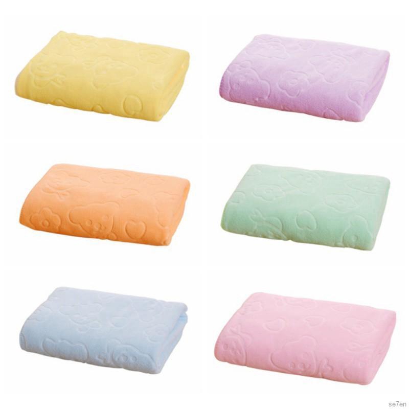 Se7en 70*140CM cotton children's embossed bear bath towel holding blanket