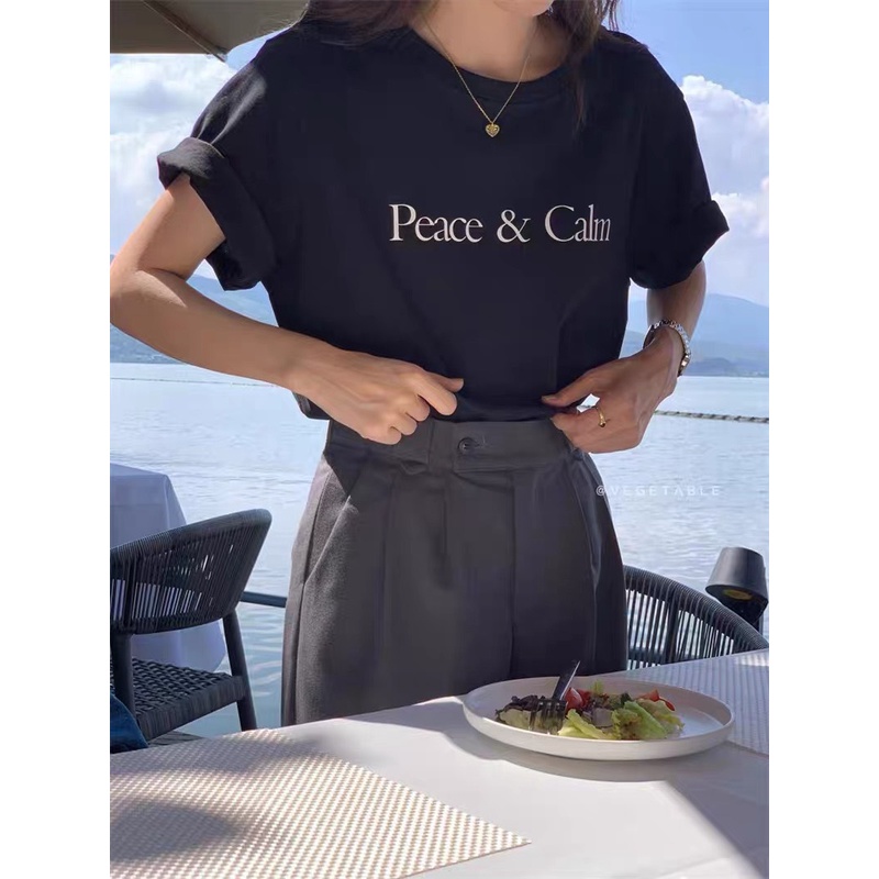 TEE chữ Peace and Calm 2402 Vegetable