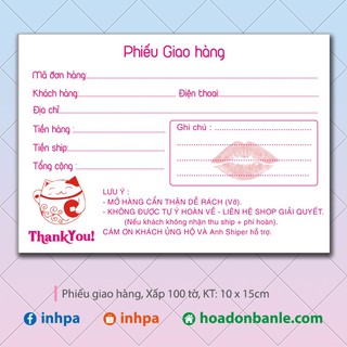 Phiếu ship hàng Quyên Ngọc (600 tờ)