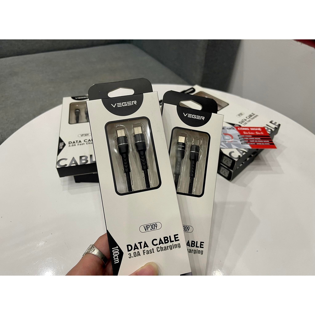 CÁP SẠC NHANH VEGER TYPE-C 2 ĐẦU - CÁP DÙ SIÊU BỀN CHỐNG GÃY - VP390
