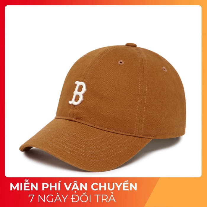 Nón MLB Logo B  Nâu Basic Form Mềm - Hàng Backdoor Cắt Tag
