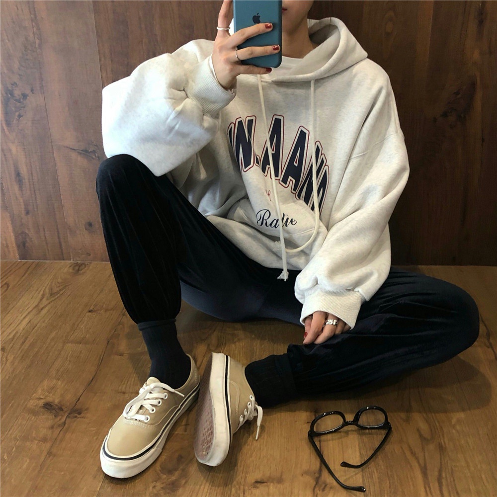 SUXI Áo Hoodie Dáng Rộng Thời Trang Mùa Thu Hàn Quốc Dành Cho Nữ