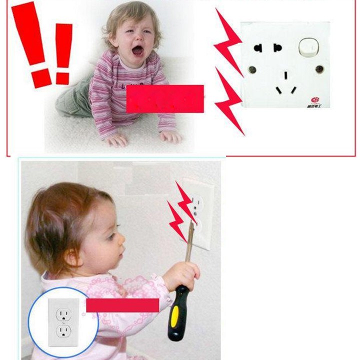 Combo 8 Nắp Nhựa Bịt Ổ Điện 2 Chạc Đảm Bảo An Toàn Cho Bé - Chống Giật Chống Cháy Nổ