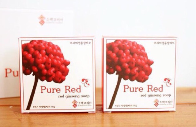 Xà bông hồng sâm trắng da PURE RED SobaekKorea 100g -Eva'sCo