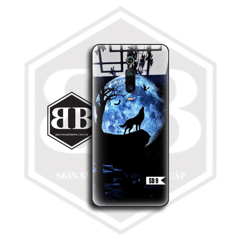 Ốp lưng kính cường lực Xiaomi Redmi Note 10 CC9 Pro / Redmi K20 Mi 9T / Mi CC9 Mi A3 Lite / Note 9 Pro Max sói đêm | BigBuy360 - bigbuy360.vn