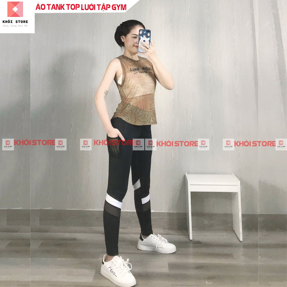 Tanktop thể thao tập gym nữ, tập yoga khói store - k114