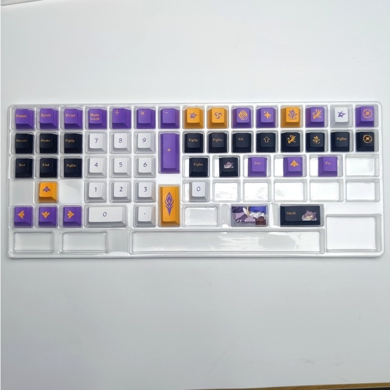 Keqing Keycap Cherry Profile Genshin Impact Chủ đề Keycaps Anime PBT Thuốc nhuộm thăng hoa Bàn phím cơ Keycaps 128 Phím