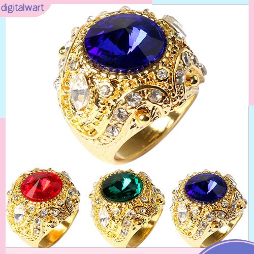 Nhẫn mạ vàng đính đá hình vương miện sang trọng thời trang dành cho nam