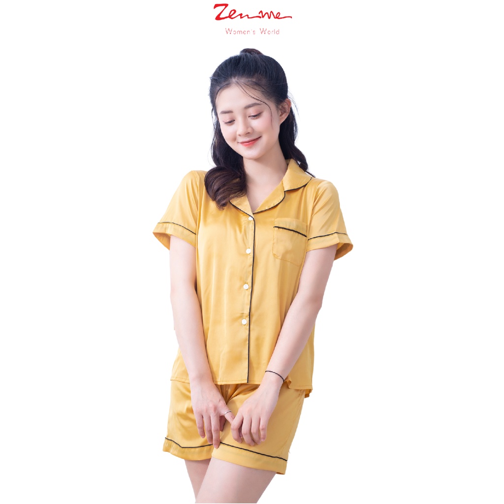 [Mã LT50 giảm 50K đơn 150K] Đồ bộ mặc nhà nữ Zen Me pijama lụa cộc đùi chất latin cao cấp màu sắc dễ thương | BigBuy360 - bigbuy360.vn