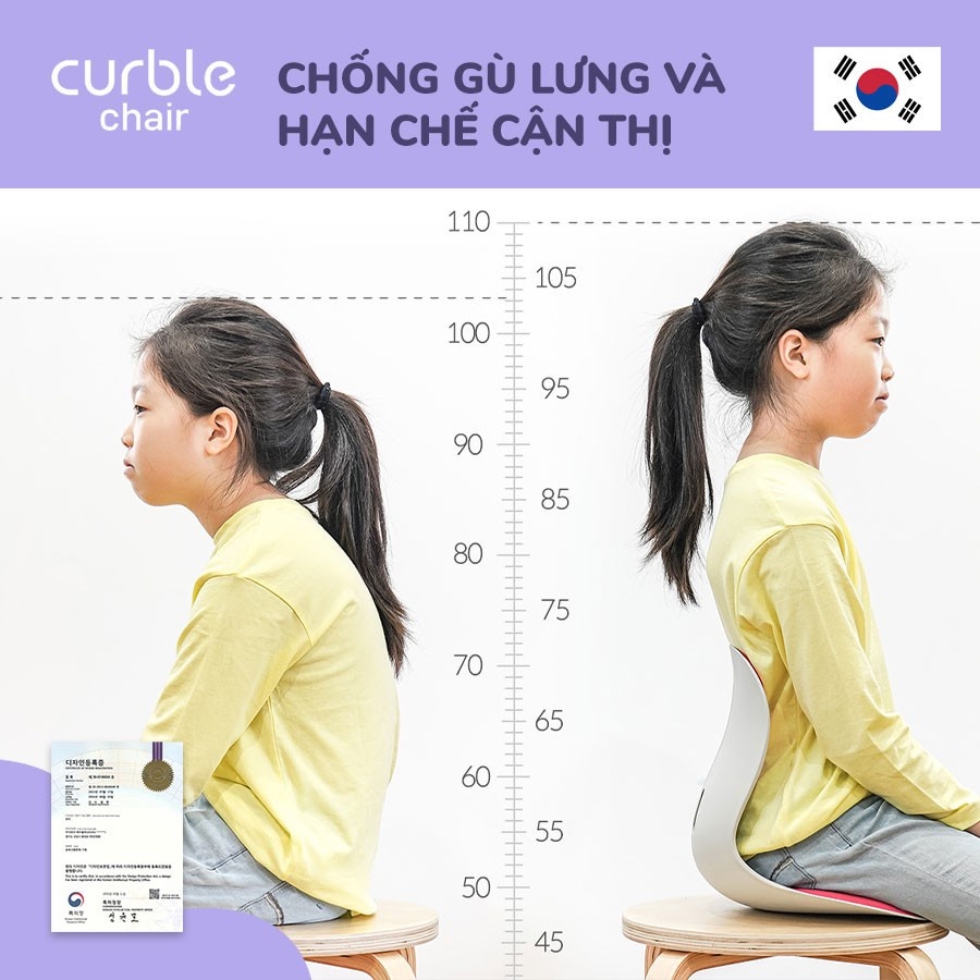 [CHÍNH HÃNG ABLUE] Ghế chỉnh dáng ngồi đúng, chống gù CURBLE KIDS - Phiên bản đặc biệt dùng cho trẻ em (Made in Korea)