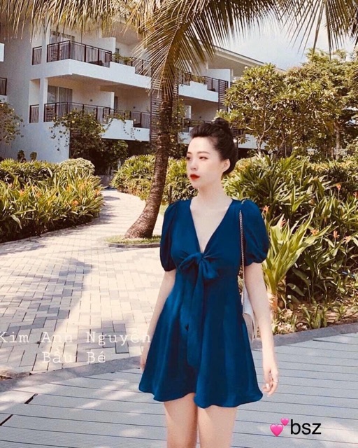 VÁY XÒE THẮT NƠ NGỰC SANG TRỌNG DK30 | BigBuy360 - bigbuy360.vn