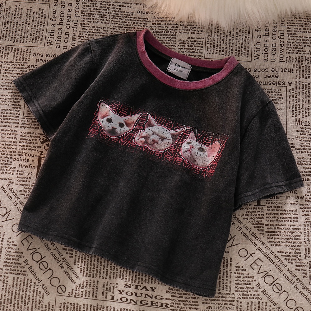 NUZIRO  Áo thun ngắn tay + chân váy lưng cao  thời trang nữ