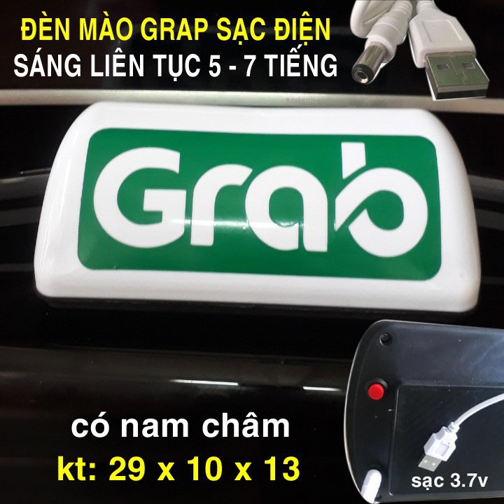 Đèn mào taxi sạc lưu điện, đế nam châm