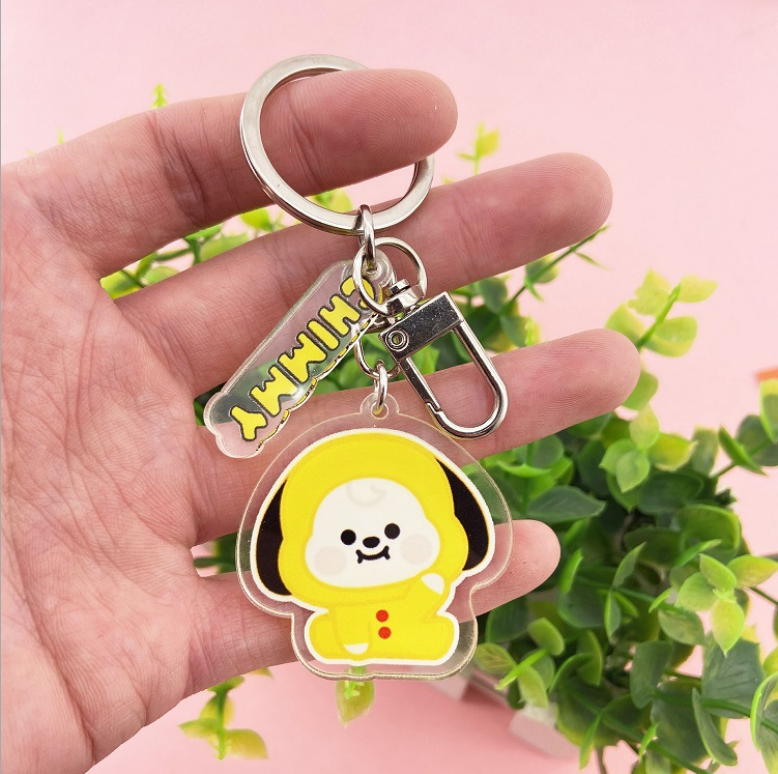 BTS BT21 Móc Khóa Acrylic Hình Các Nhân Vật Bt21 Tata Cooky Chimmy Trong Bts