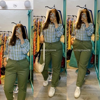 [virusplussize]sale outlet - kaki uni unisex bigsize eo bo chun