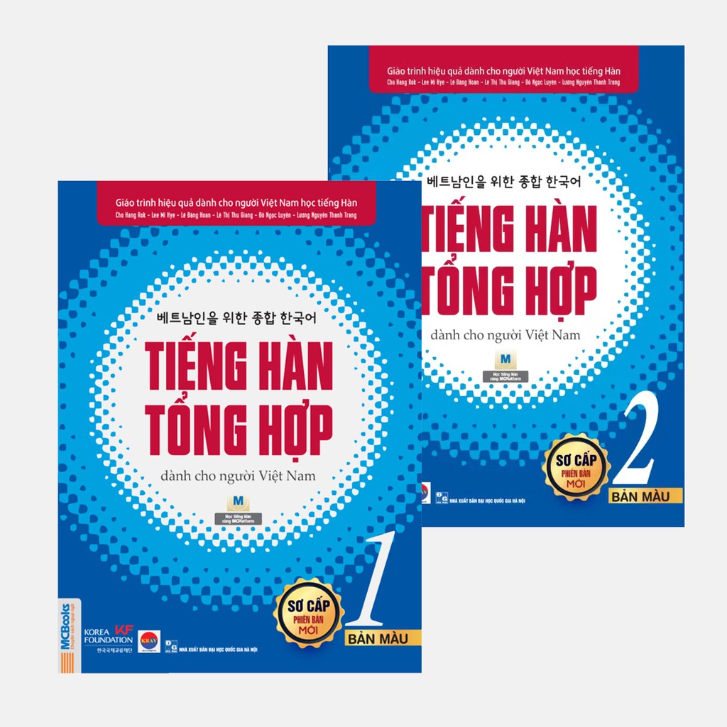 [MÃ giảm 40K]Sách - Combo Giáo Trình Tiếng Hàn Tổng Hợp Dành Cho Người Việt Nam Sơ Cấp 1 - Sơ cấp 2 Bản Màu