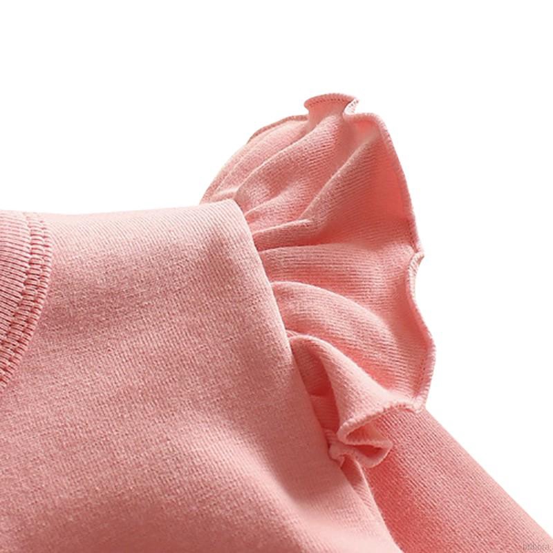 Áo thun tay dài cổ tròn họa tiết hoạt hình đáng yêu cho bé gái