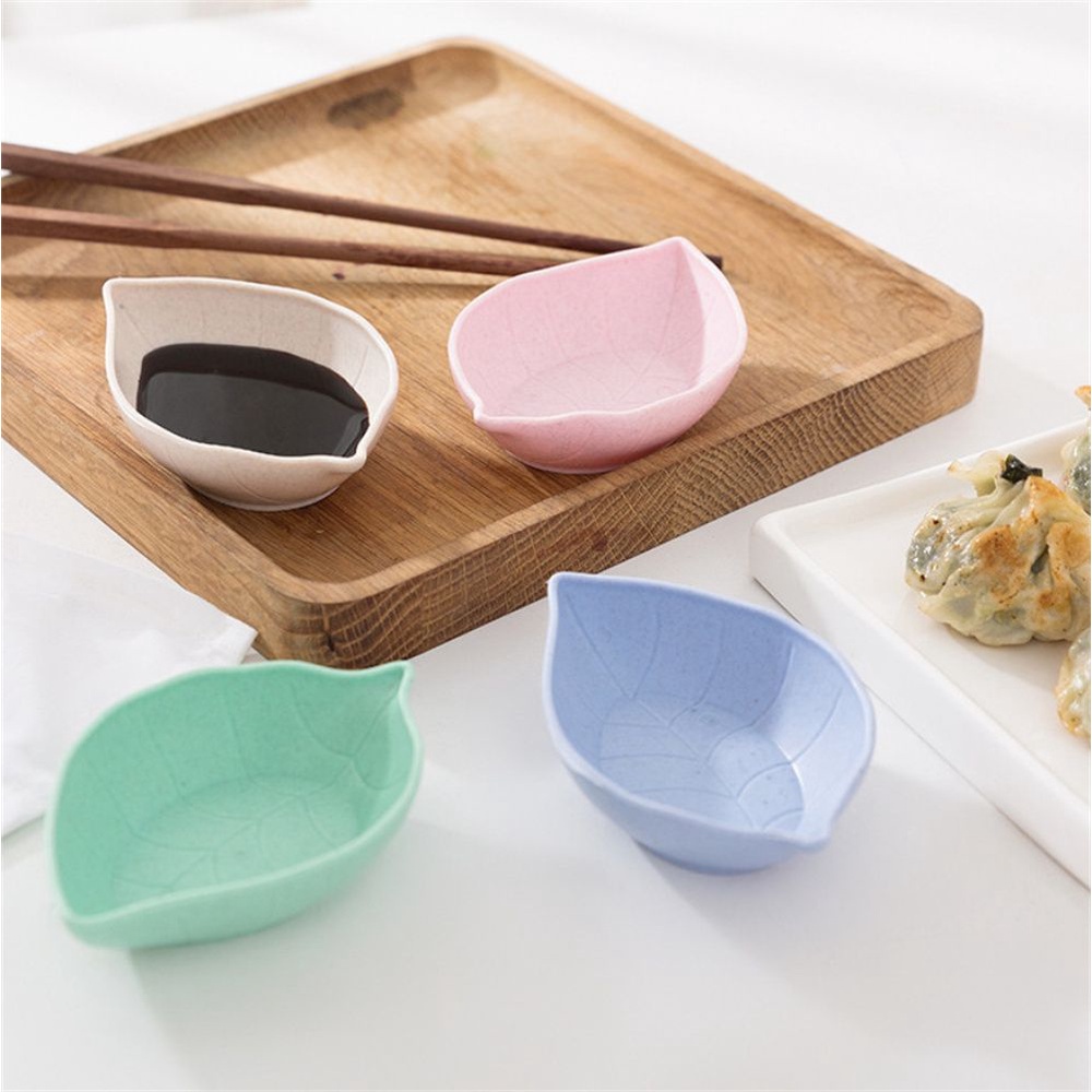 Chén Nhỏ Đựng Nước Chấm Hình Chiếc Lá Nhiều Màu Sắc