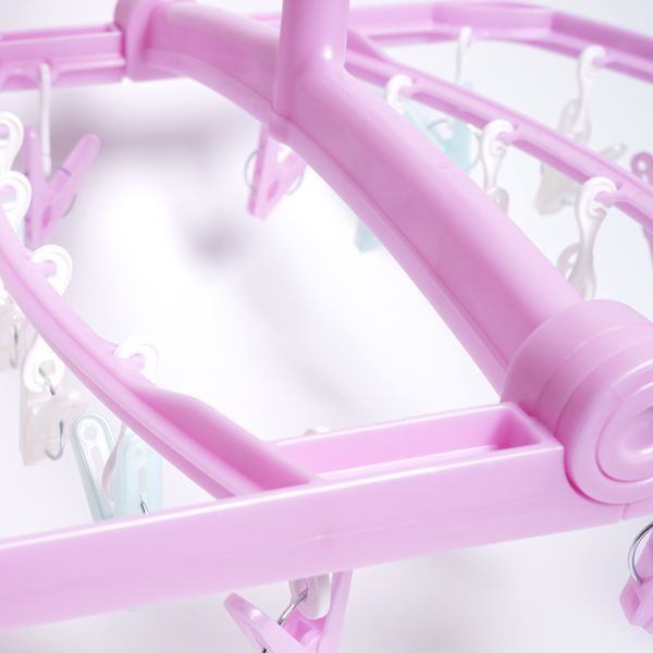 Khung phơi quần áo 24 kẹp xoay 360 độ màu hồng Hàng Nhập Khẩu Từ Nhật