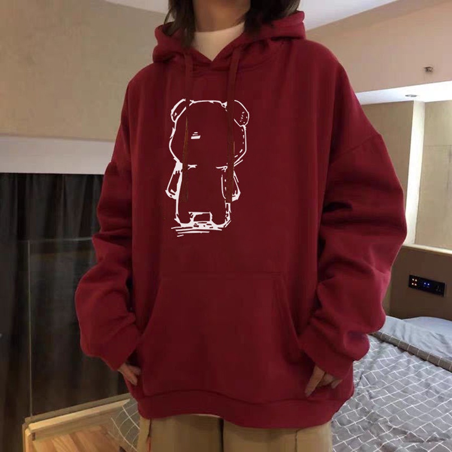 Áo Hoodie Form Rộng PHONG SHOP Gấu Rỗng Nỉ Bông Unisex Local Brand