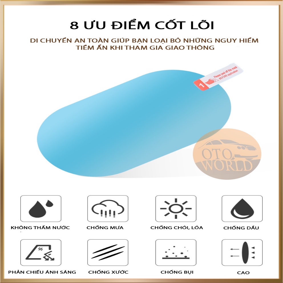 Miếng dán Nano chống mưa + chống sương mù + chống chói cho gương, kính Ô tô - Kiểm định chất lượng cao, Giả rẻ