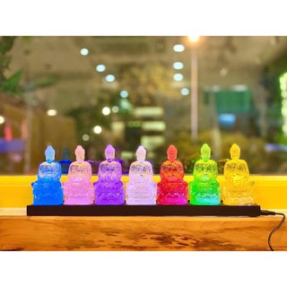 Bộ 7 tượng Phật dược sư Đài Loan 11,5cm nhựa trong