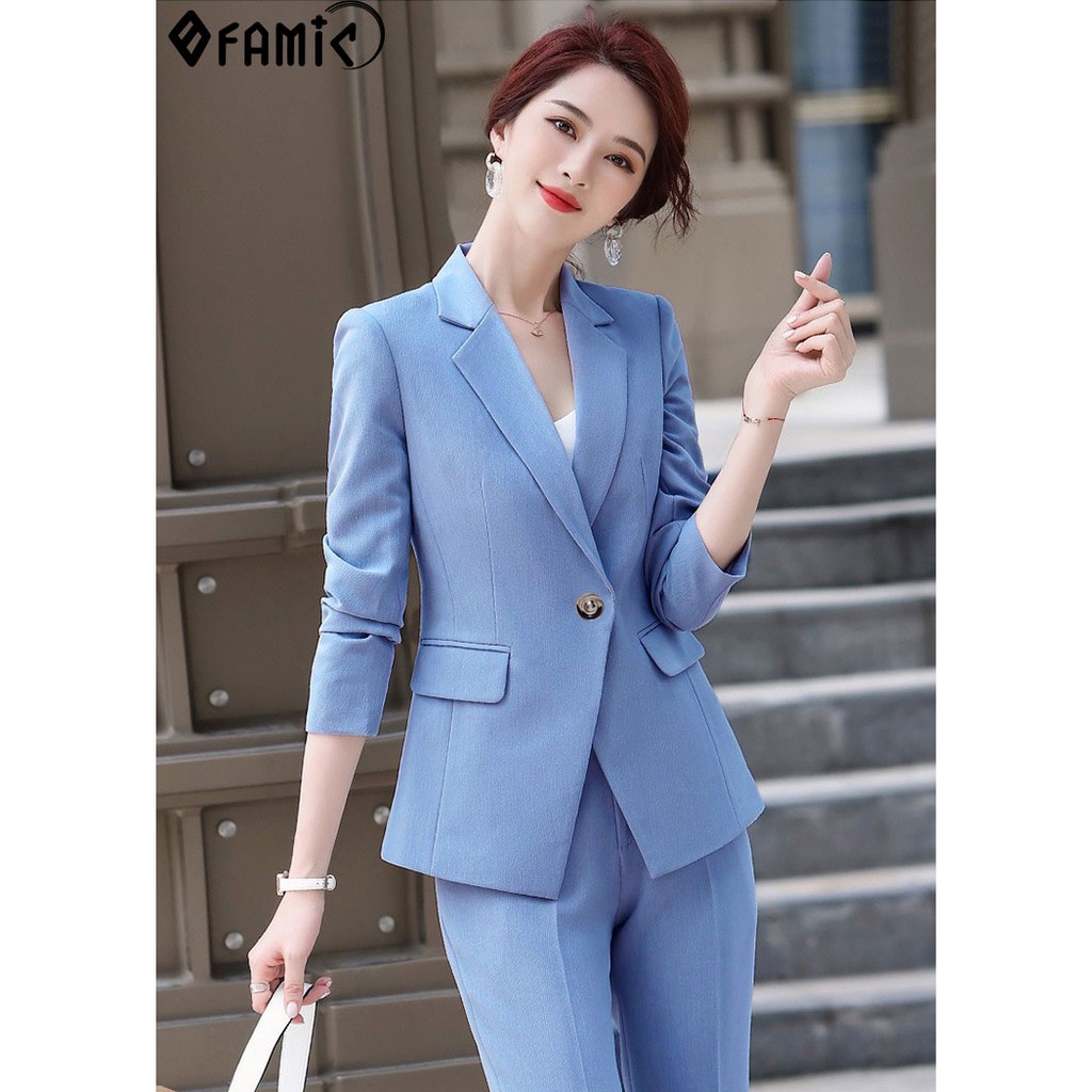 Set Vest Nữ ❤️𝑭𝑹𝑬𝑬𝑺𝑯𝑰𝑷❤️ Bộ Vest Nữ Công Sở Phong Cách Hàn Quốc 3 Màu Gồm Áo Tay Dài Và Quần Dài