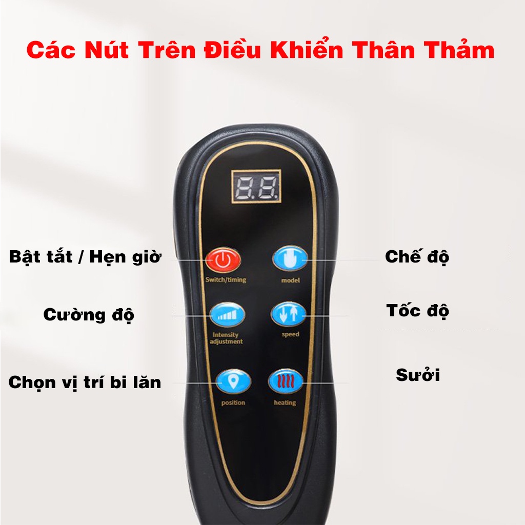 Đệm massage toàn thân đa năng, Nệm massage sưởi điện Hapo HP41