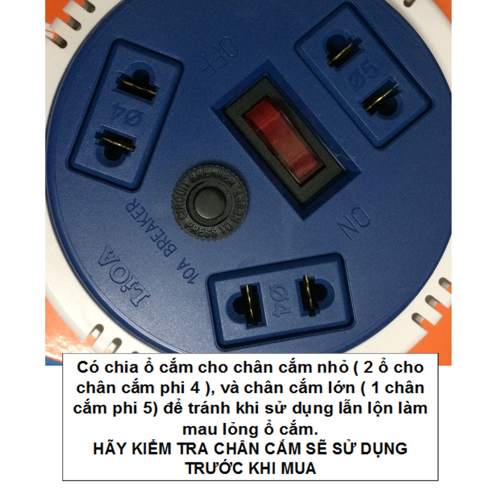 Ổ CẮM QUAY LIOA MINI DU LỊCH dây dài 3 mét OQMN3-3