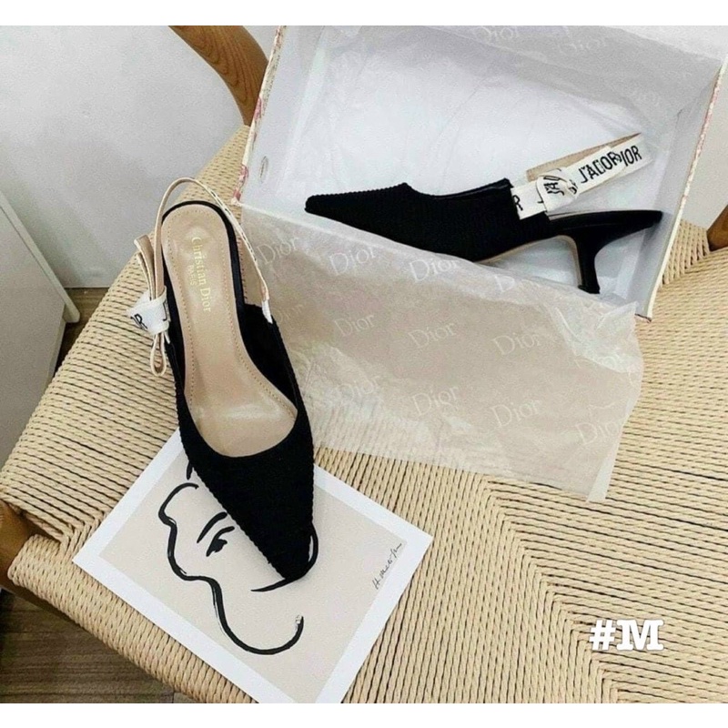 🆘HÀNG VỀ CÓ SẴN🆘Sandal dior vải mũi nhọn hàng chuẩn Quảng Châu FULLBOX