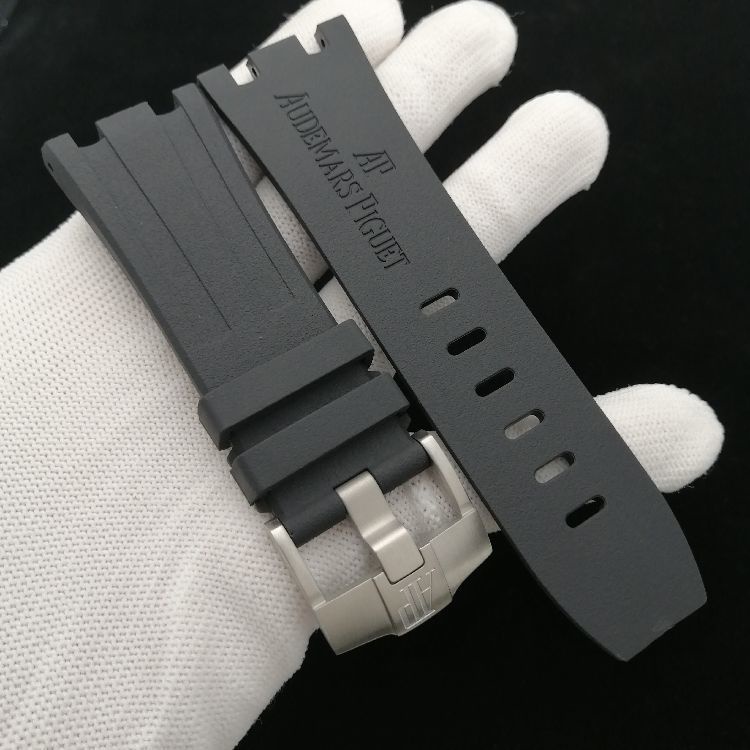 8-8✈Phù Hợp Đồng Hồ AP Abby Royal Oak Offhore series 28mm Bằng Silicon Cao Su Với Khóa Cài Chính Hãng
